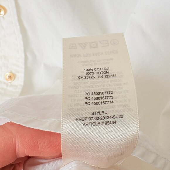 Aritzia Wilfred Free Relaxed Button Up Shirt White Size Small - Picture 8 of 9